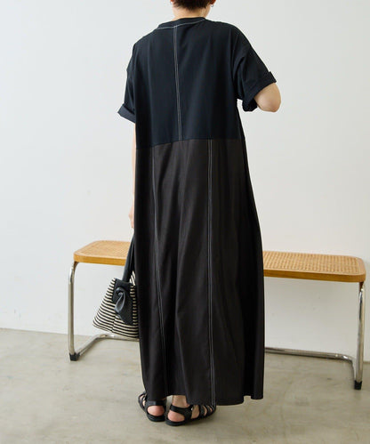 《リラックス》拼接T恤連衣裙【SUM1 STYLE(スミスタイル)】