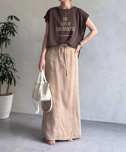 【WEB限定】肩タックプリントTEE