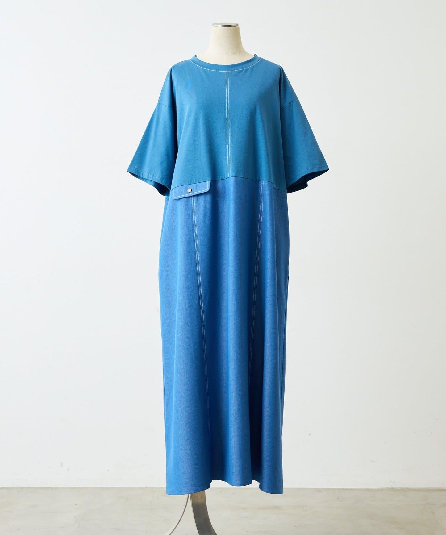 《リラックス》拼接T恤連衣裙【SUM1 STYLE(スミスタイル)】