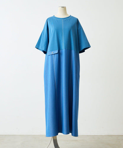 《リラックス》拼接T恤連衣裙【SUM1 STYLE(スミスタイル)】