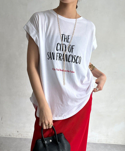 【WEB限定】肩タックプリントTEE