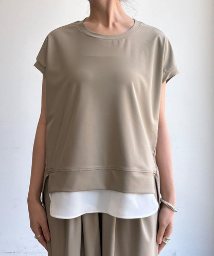 【WEB限定】ドロップレイヤードプルオーバー+タックボリュームパンツ