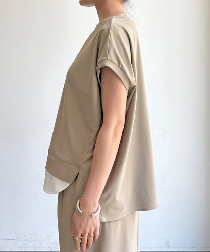 【WEB限定】ドロップレイヤードプルオーバー+タックボリュームパンツ