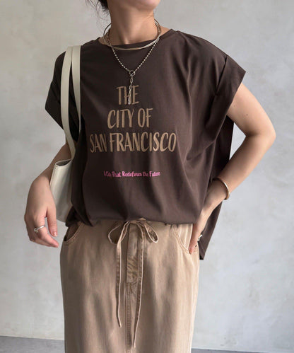 【WEB限定】肩タックプリントTEE