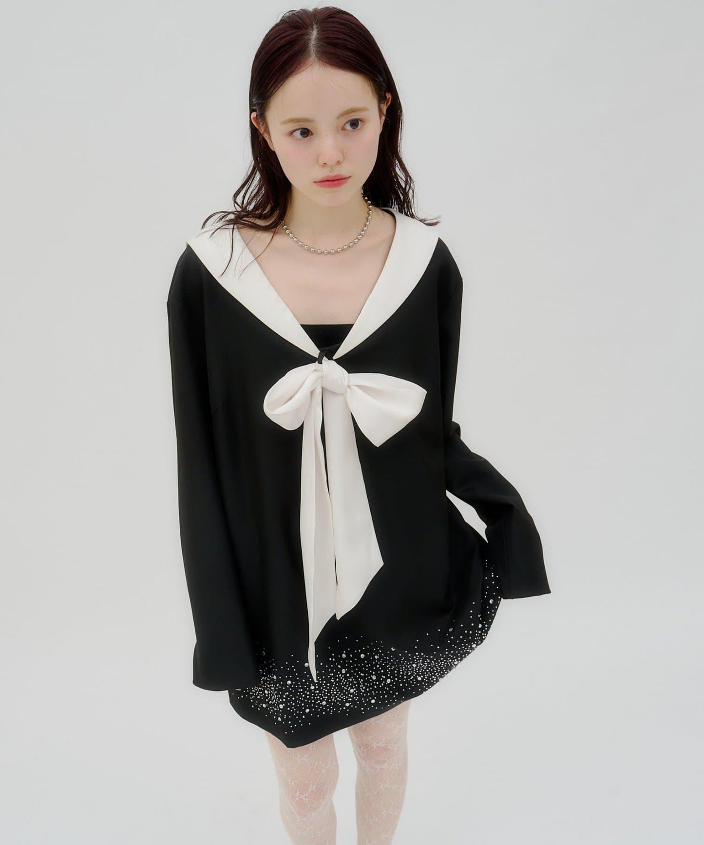 lilium 蝴蝶結迷你連衣裙