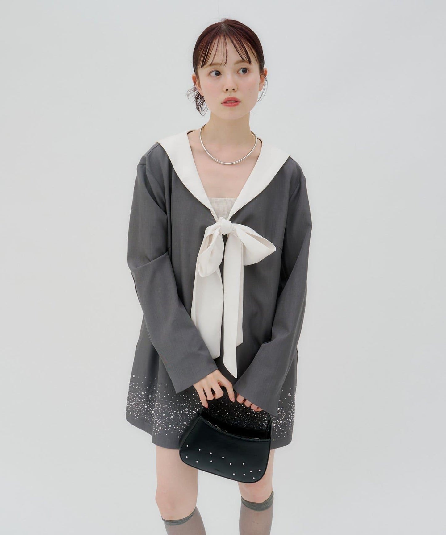 lilium 蝴蝶結迷你連衣裙