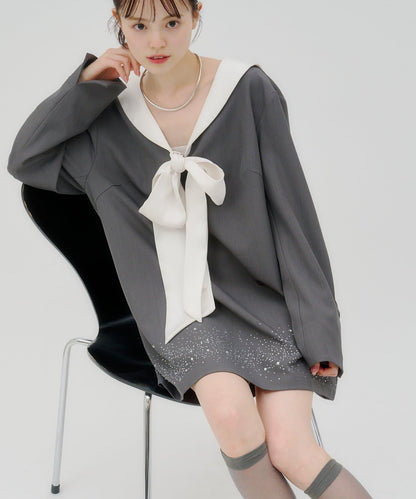 lilium 蝴蝶結迷你連衣裙