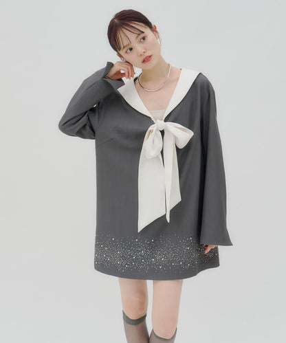 lilium 蝴蝶結迷你連衣裙