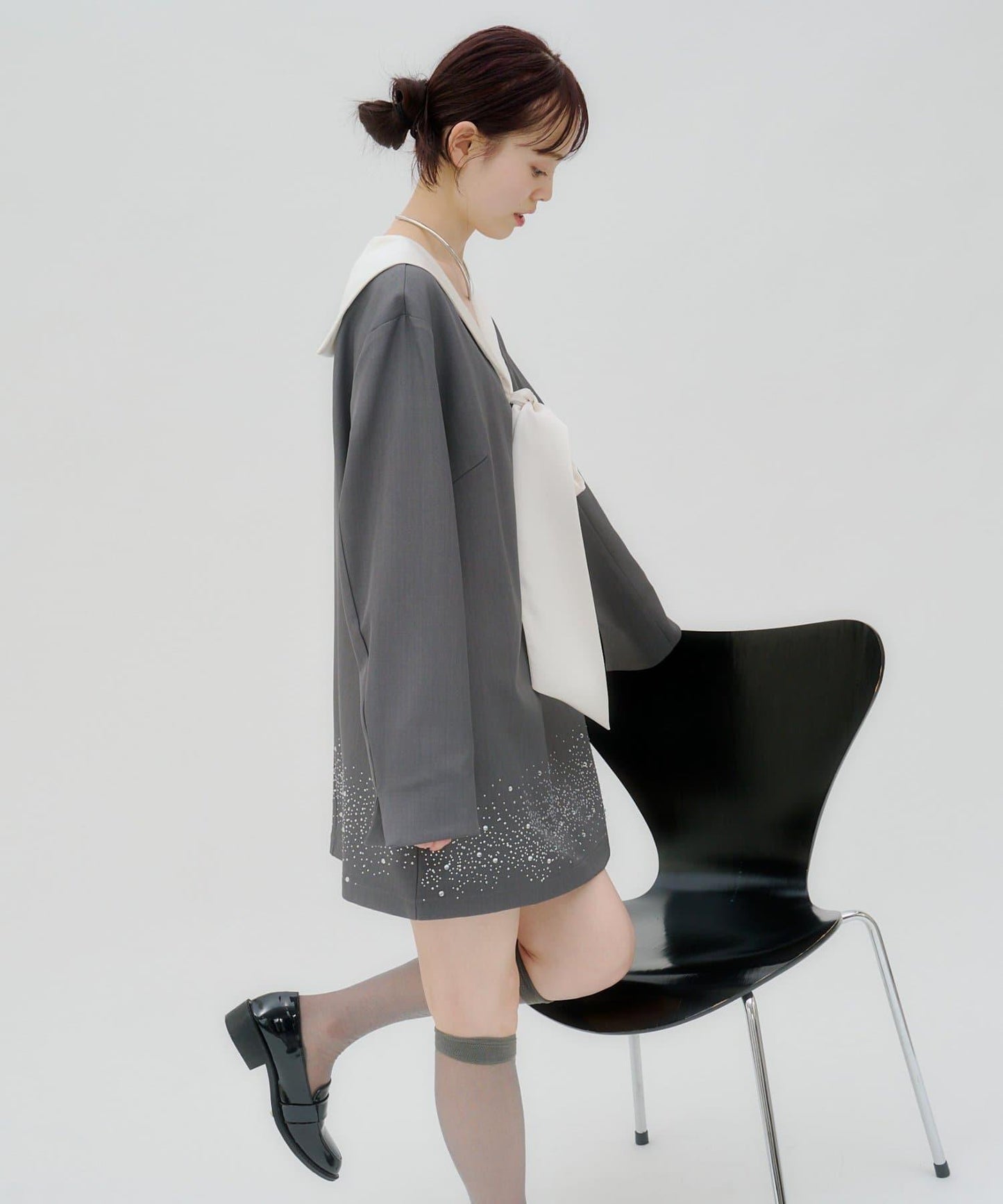 lilium 蝴蝶結迷你連衣裙