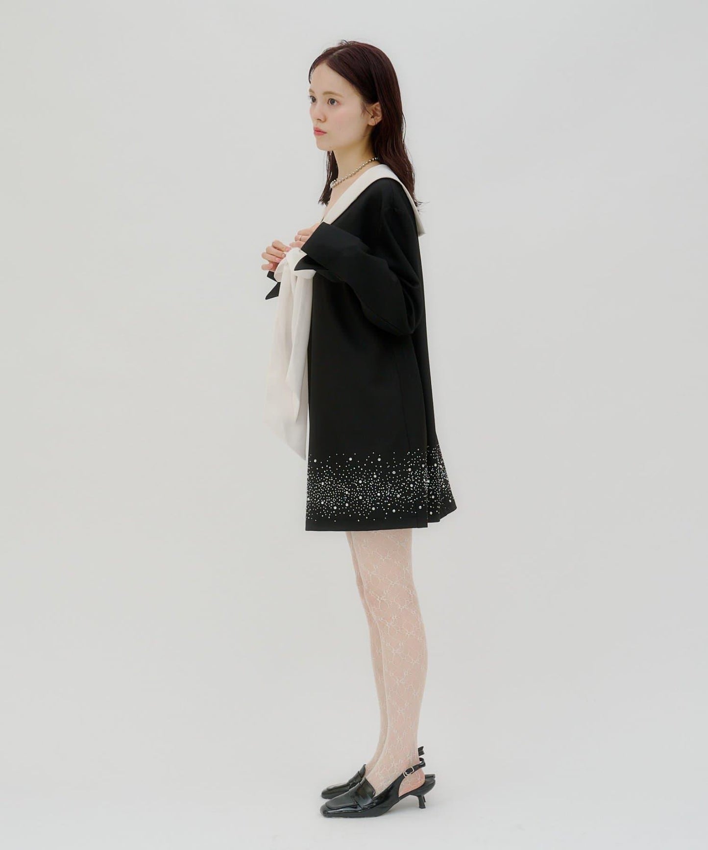 lilium 蝴蝶結迷你連衣裙