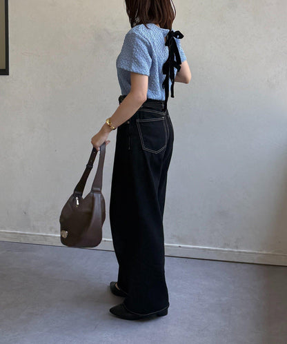 爆米花絨面蝴蝶結套頭衫