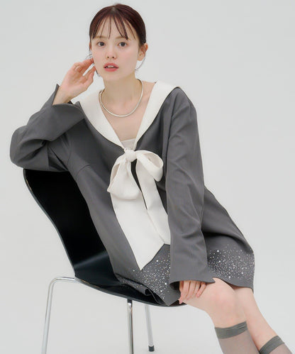 lilium 蝴蝶結迷你連衣裙