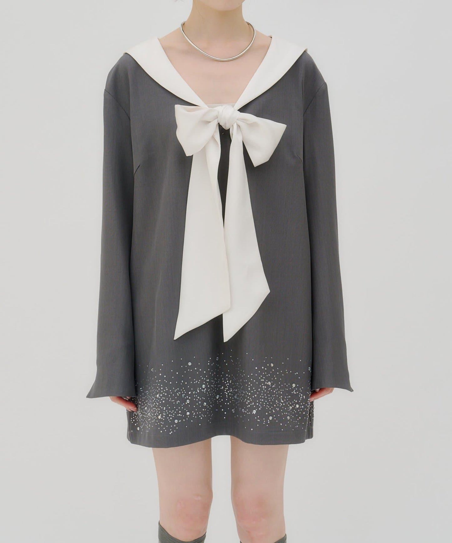 lilium 蝴蝶結迷你連衣裙