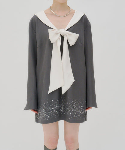lilium 蝴蝶結迷你連衣裙