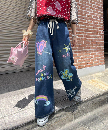 HELLO.SANFRANCISCO 彩色潑墨牛仔褲