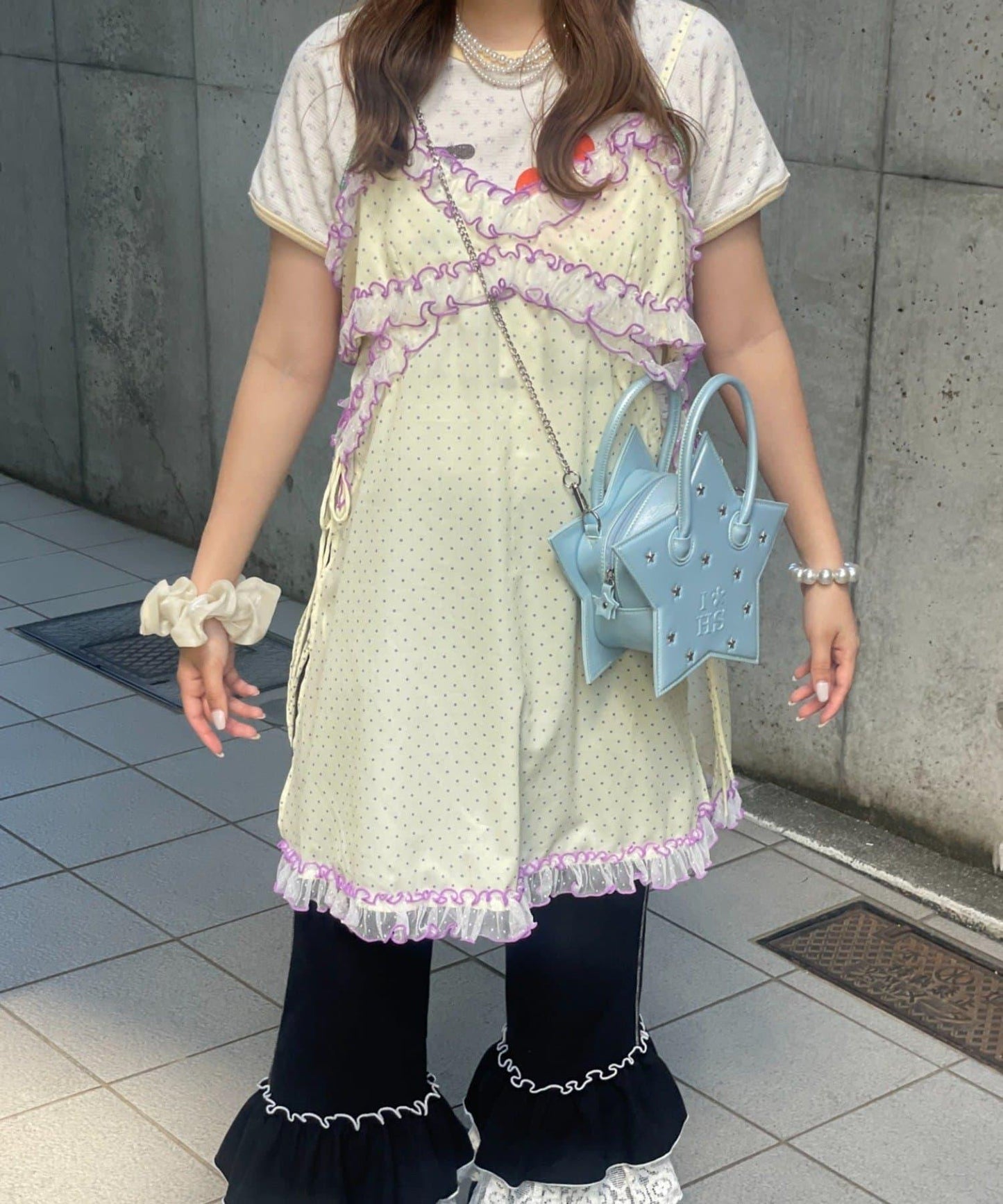 HELLO.SANFRANCISCO 波點蕾絲吊帶連衣裙