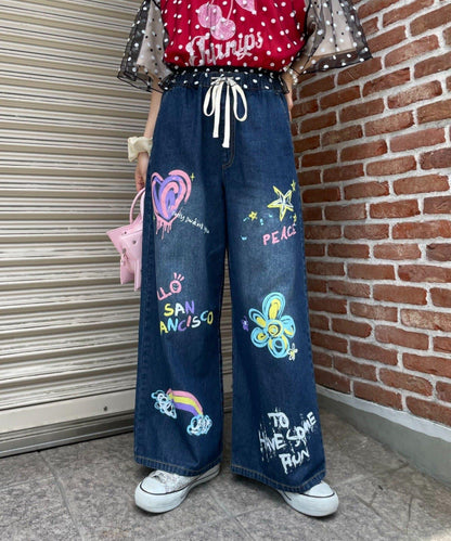 HELLO.SANFRANCISCO 彩色潑墨牛仔褲