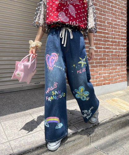 HELLO.SANFRANCISCO 彩色潑墨牛仔褲