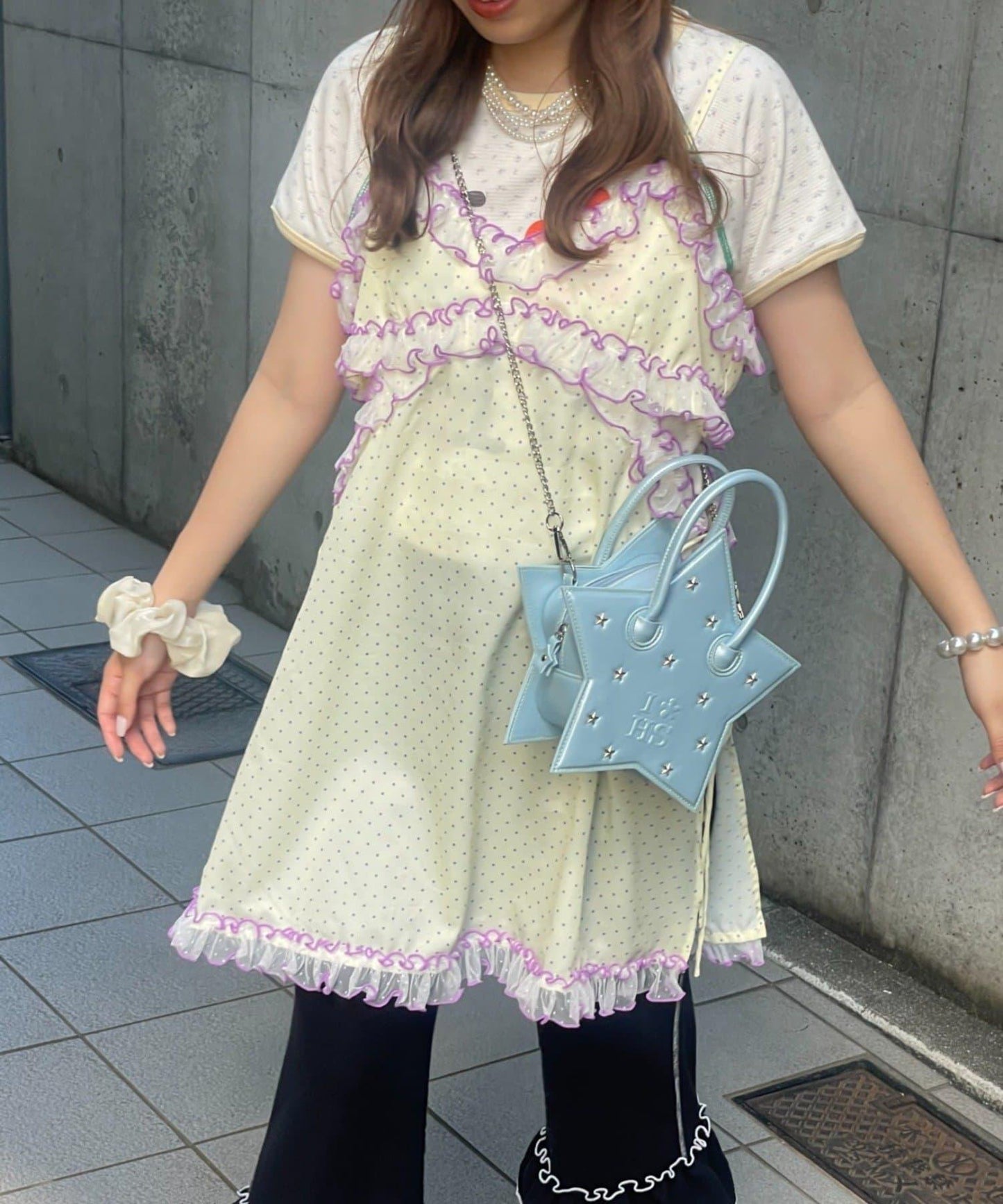 HELLO.SANFRANCISCO 波點蕾絲吊帶連衣裙