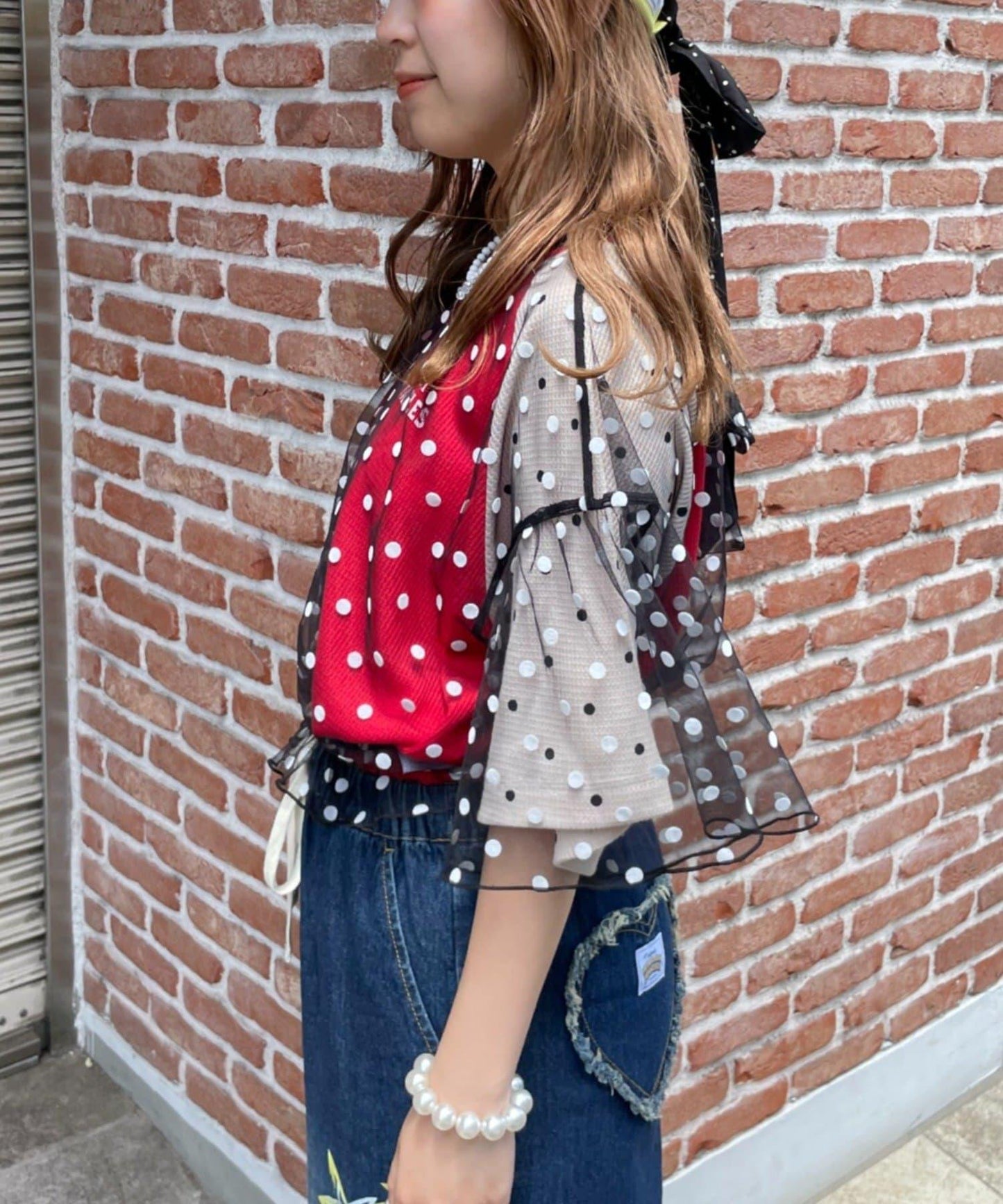 HELLO.SANFRANCISCO 2WAY網紗圓點襯衫