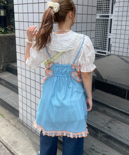 HELLO.SANFRANCISCO 波點蕾絲吊帶連衣裙