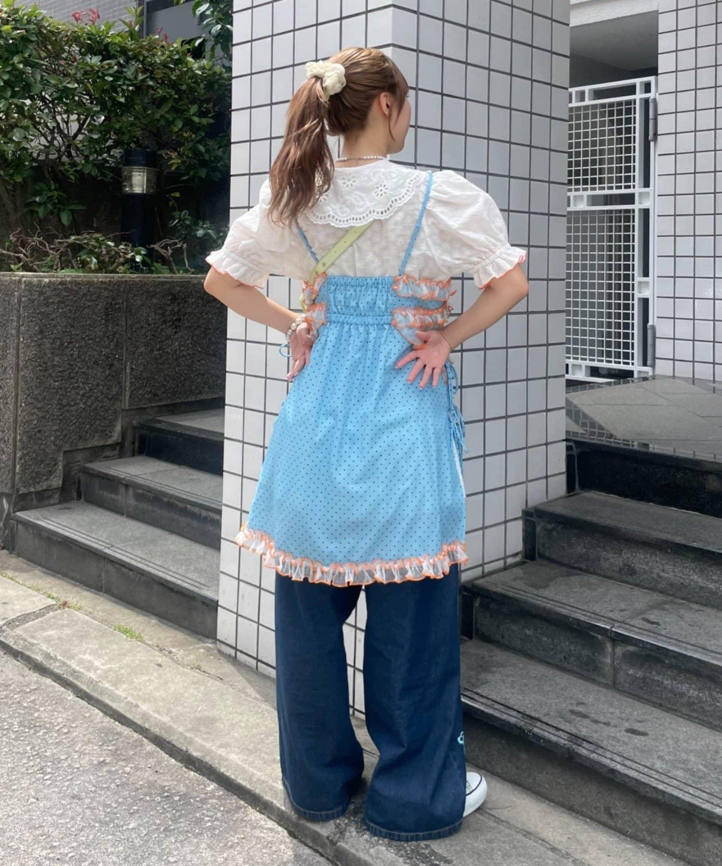 HELLO.SANFRANCISCO 波點蕾絲吊帶連衣裙