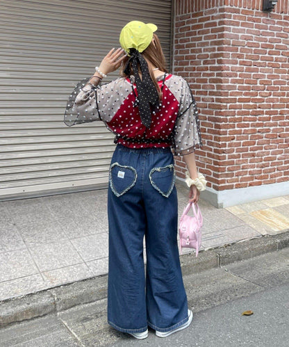 HELLO.SANFRANCISCO 2WAY網紗圓點襯衫