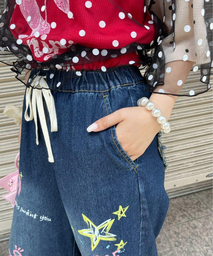HELLO.SANFRANCISCO 彩色潑墨牛仔褲