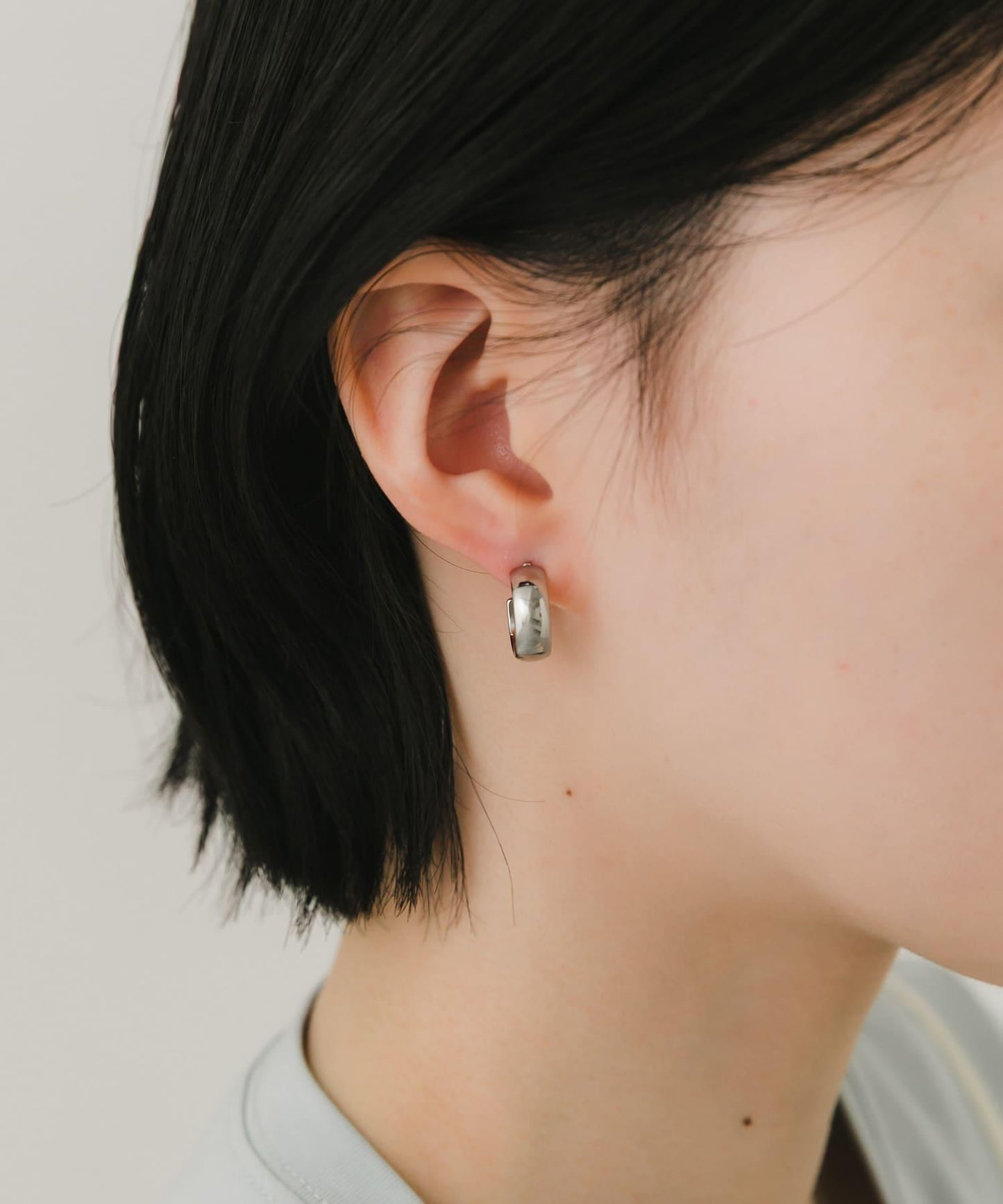 ステンレスフープピアス