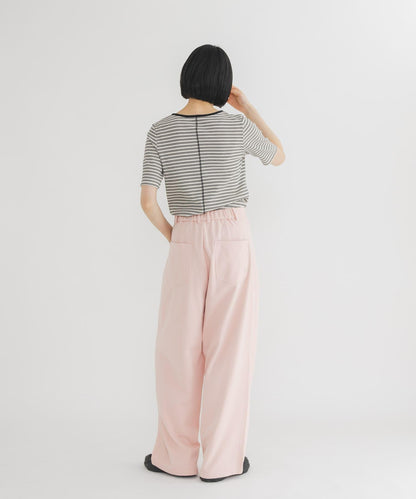 ワッフルボーダーヘンリネックTEE