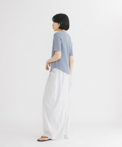 ワッフルボーダーヘンリネックTEE