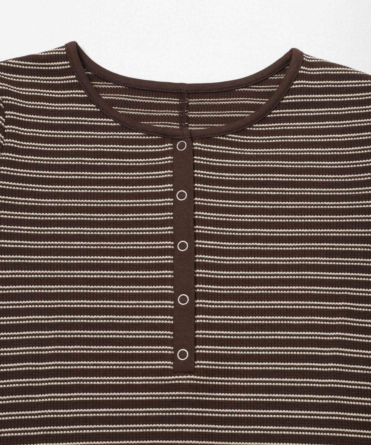 ワッフルボーダーヘンリネックTEE