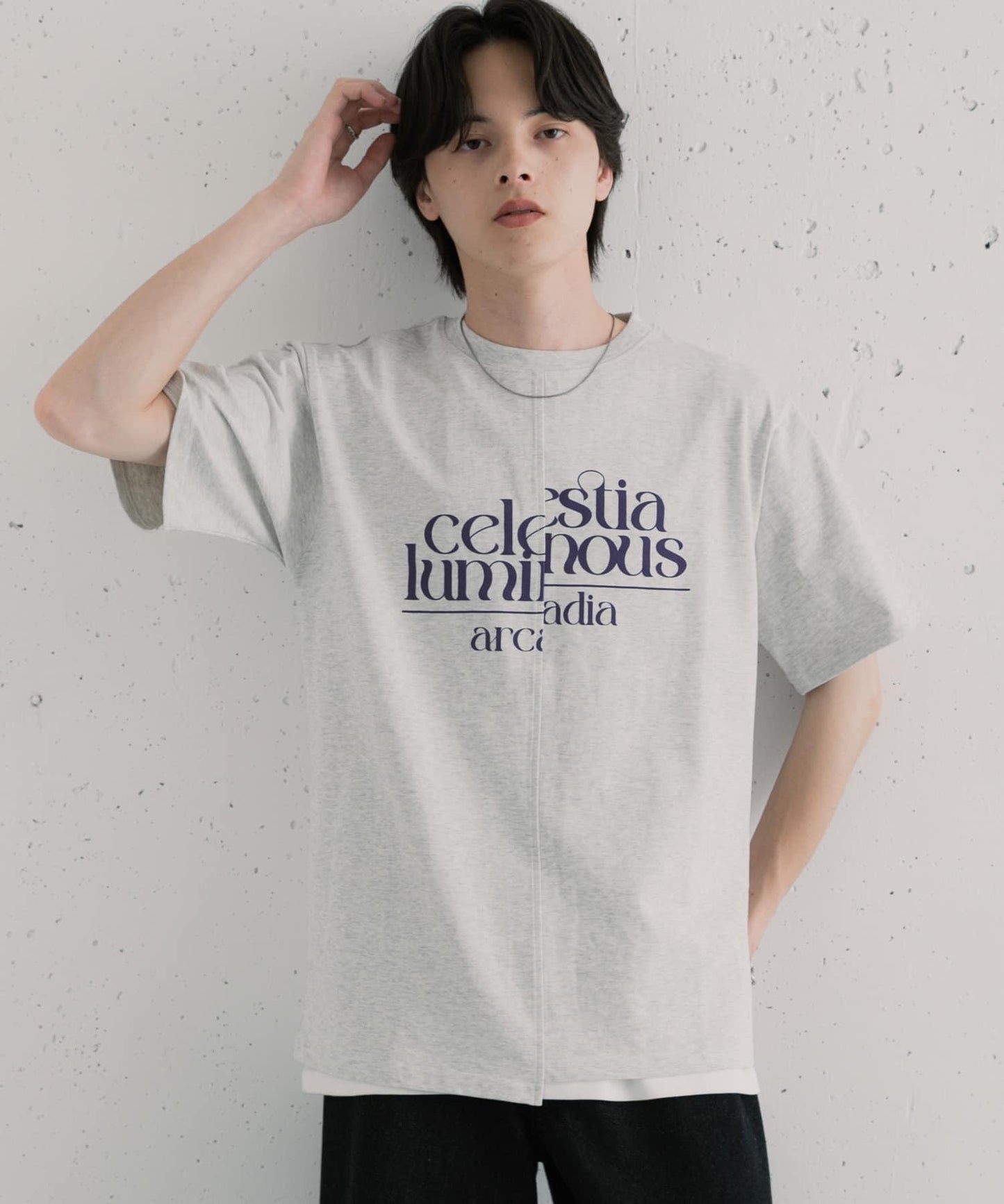 アシメグラフィックショートスリーブTシャツ