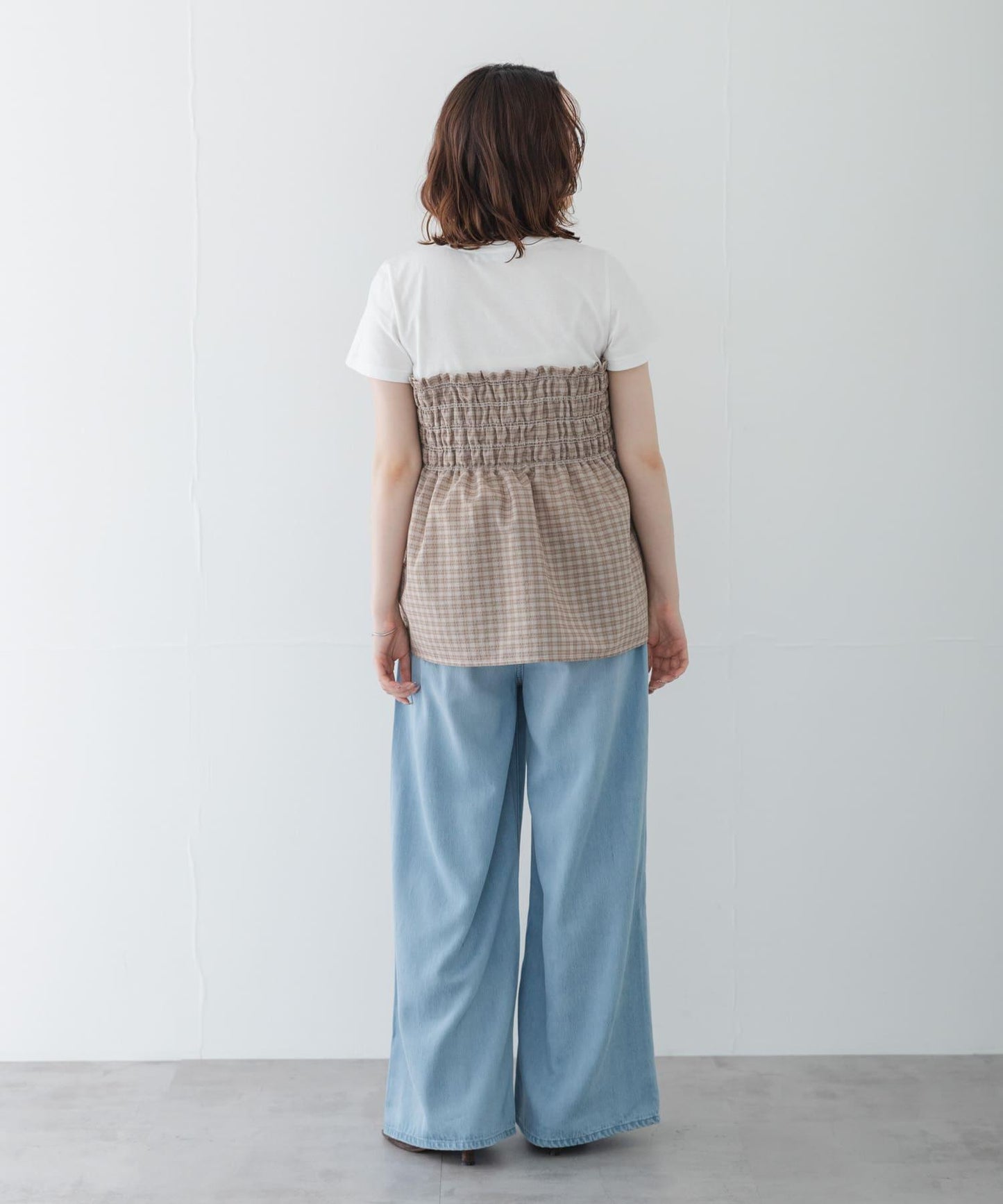 シャーリングビスチェコンビプルオーバー