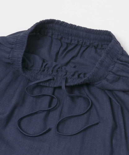 リネン混イージーワイドパンツ