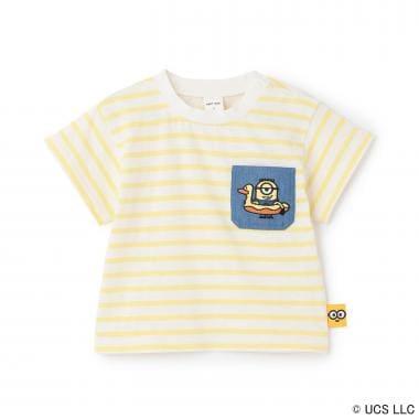 【ミニオン】夏あそびスラブボーダー半袖Tシャツ