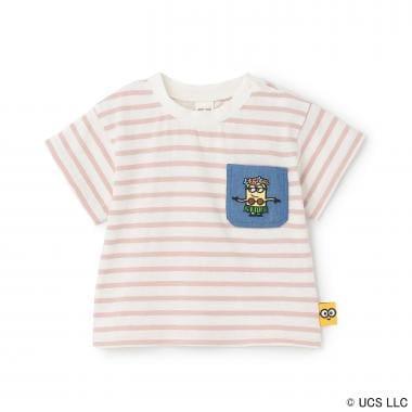 【ミニオン】夏あそびスラブボーダー半袖Tシャツ