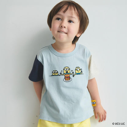 【ミニオン】布帛切り替え半袖Tシャツ