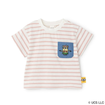 【ミニオン】夏あそびスラブボーダー半袖Tシャツ