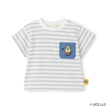 【ミニオン】夏あそびスラブボーダー半袖Tシャツ