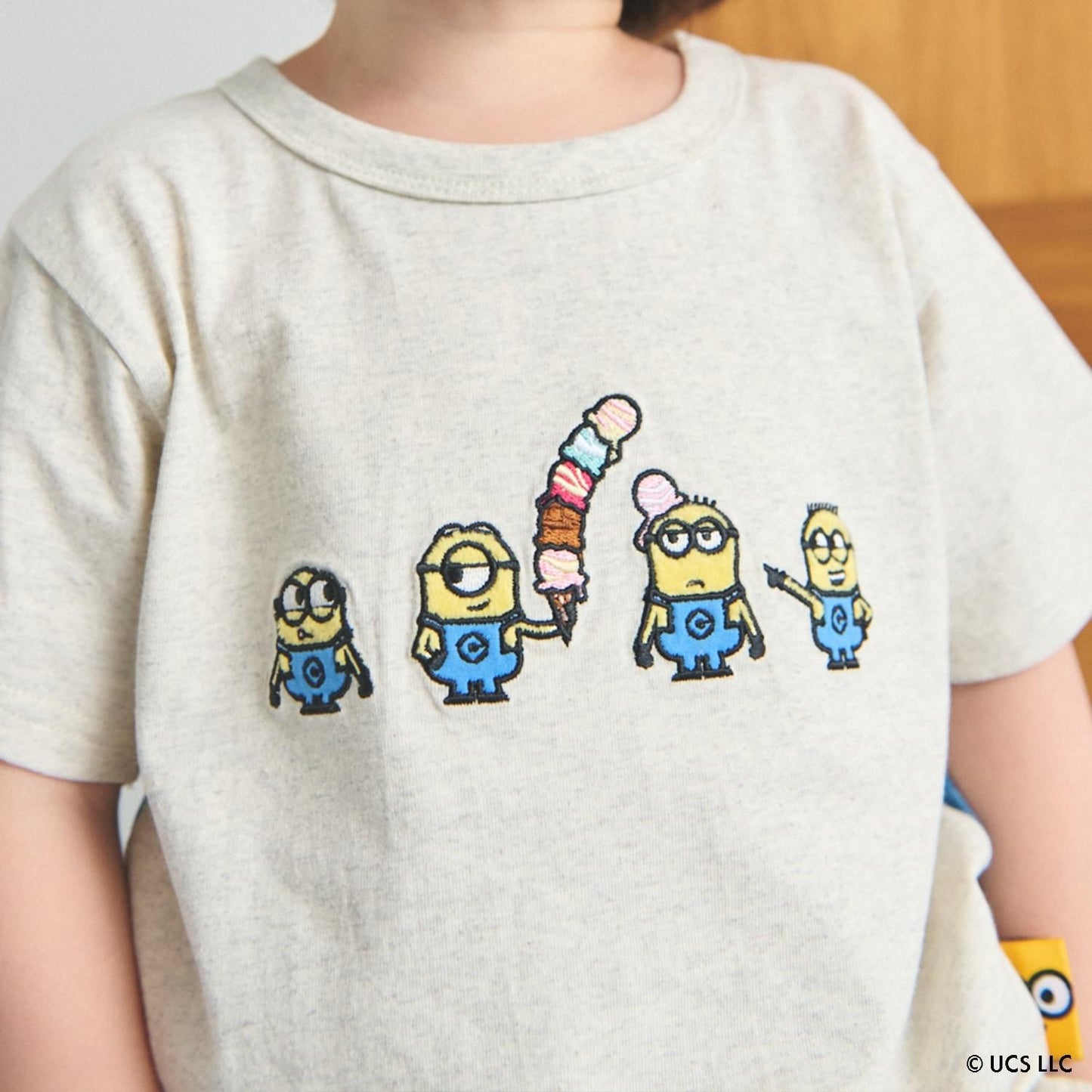 【ミニオン】布帛切り替え半袖Tシャツ