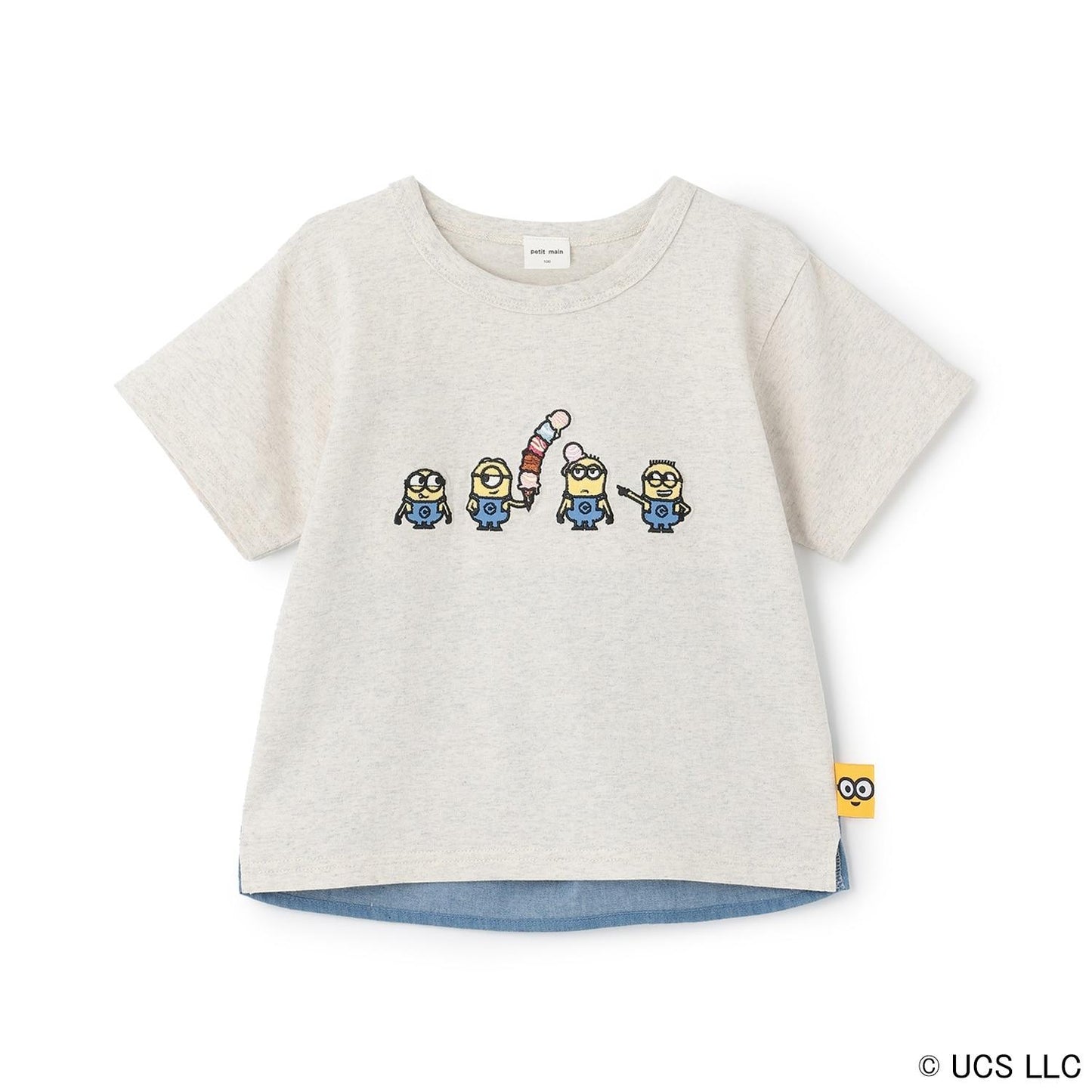 【ミニオン】布帛切り替え半袖Tシャツ