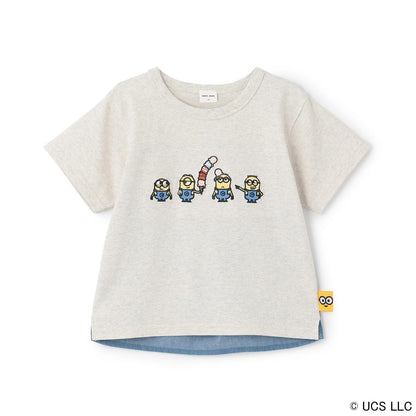 【ミニオン】布帛切り替え半袖Tシャツ