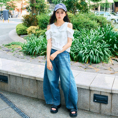 【LTXC/接触冷感】バルーンデニムパンツ