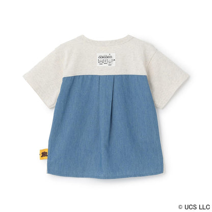 【ミニオン】布帛切り替え半袖Tシャツ
