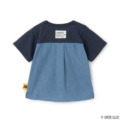 【ミニオン】布帛切り替え半袖Tシャツ