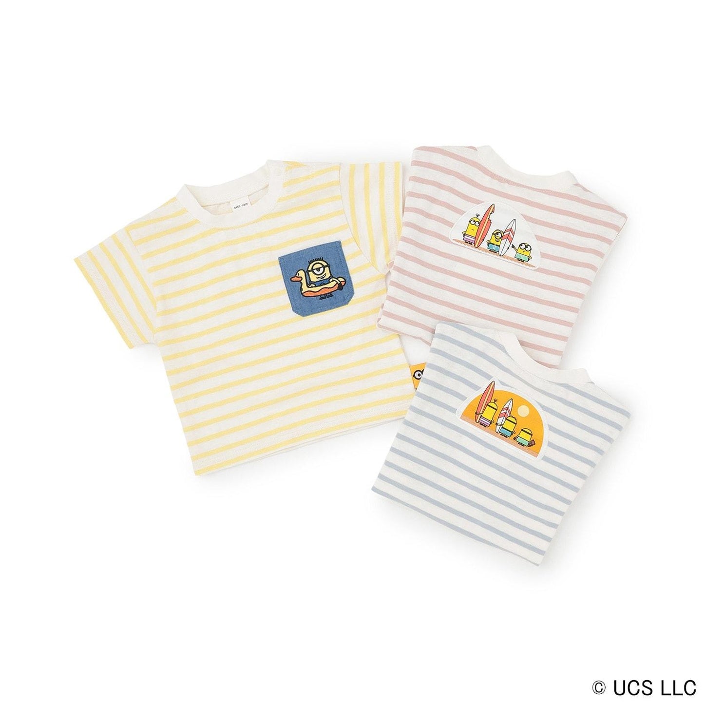 【ミニオン】夏あそびスラブボーダー半袖Tシャツ
