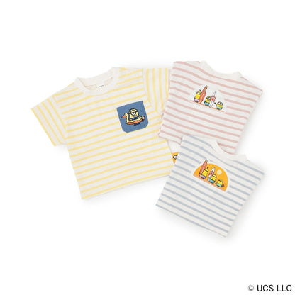 【ミニオン】夏あそびスラブボーダー半袖Tシャツ