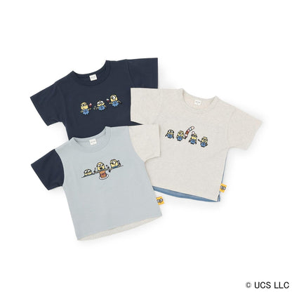 【ミニオン】布帛切り替え半袖Tシャツ