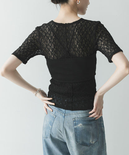 ストレッチレースコンパクトTシャツ